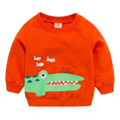 

New Arrival Baby Boys Girls Sweatshirts Spring Autumn Children Long Sleeves Crocodile Red Top Kids Clothes