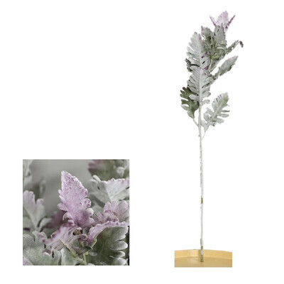 

European large silver leaf emerald flower dusty miller wedding background wall plant fake flower decoration purple