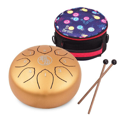 

6 Inch Steel Tongue Drum Handpan Drum 8-Notes C-Key Percussion Instrument with Mallets Drum Bag Wiping Cloth for Musical Education