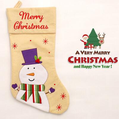 

Toponeto Candy Bag Christmas Gifts Tree Ornament Stocking Santa Claus Snowman Sock Decor