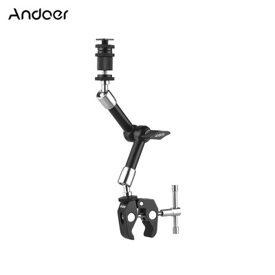 

Andoer 11" Stainless Steel Articulating Friction Arm with Adjustable Super Rod Clamp Pliers Clip for DSLR Camera RigMonitorLED L