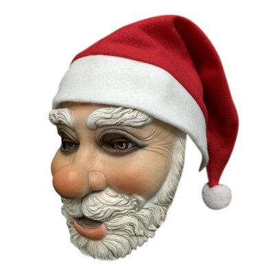 

Funny Christmas Santa Claus Mask Full Face Covered Wig Beard Costume Christmas Party Holiday Supply Adult Halloween Mask