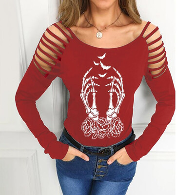 

Tailored Womens Loose Plus Size Halloween Long Sleeve O-neck Pullover Tops Shirt