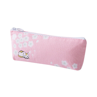 

Toponeto Kawaii Pink Cat Capacity Canvas Pencil Case Pen Box Girls School Stationery Bag