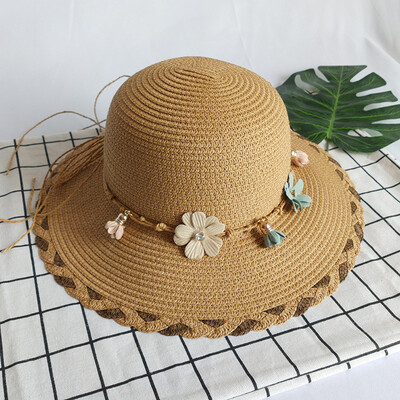 

Lady Xia Xiaoqingxin Korean version of straw hat Baitu outing beach shade hat beach hat brim hat sunscreen sunhat
