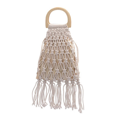 

2Pcs Fashion Women Summer Travel Beach Hollow Straw Tote Handbag Storage Pouch
