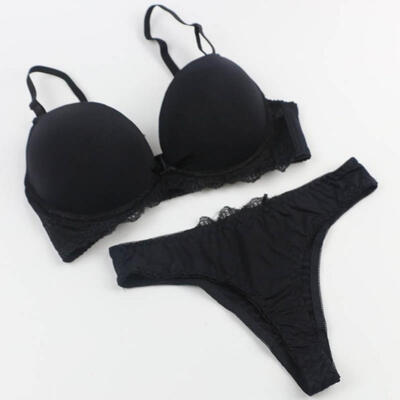 

Sexy Women Underwear Solid Vs Sexy Thong Bra Plus Sets Lingerie Suit Lace Bra And Female Panties Push Up 80 85 90 95B Bra Set