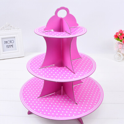 

3Layer Paper Round Cup Cake Stand Cup Holder Wedding Birthday Party Decorations Events Dessert Sugarcrafts Display Stands