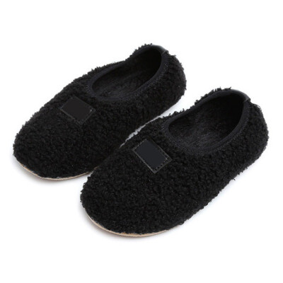 

Children Autumn Winter Korean Version Girl Solid Villus-faced Anti-skid Cotton Shoes Fashionable Baby Girl Casual Shoes