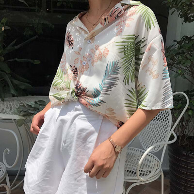 

Summer Women Casual Tops Half Sleeve Floral Blouses Shirts Loose Beach Shirt Blusas Feminina