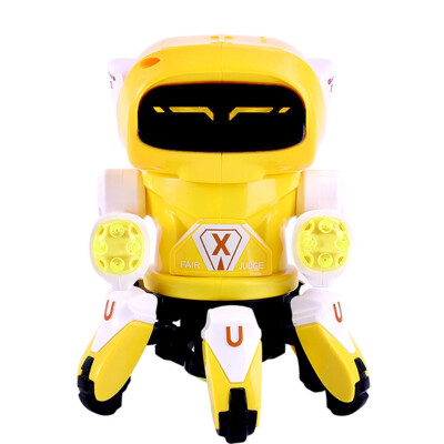 

2019 New Hot Sale Six-claw fish appearance Robot Kids Toys Plastic educational Dancing Robot with Music Light Christmas Gifts