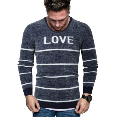 

Gobestart Men New Autumn Winter Splicing Casual Long Sleeve Knitting Sweaters Tops Blouse