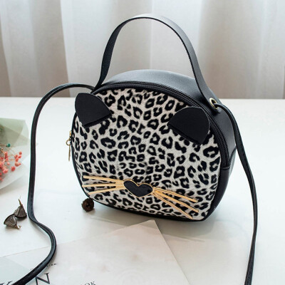 

Tailored Women Leopard Shoulders Small Backpack Letter Purse Mobile Phone Messenger Bag