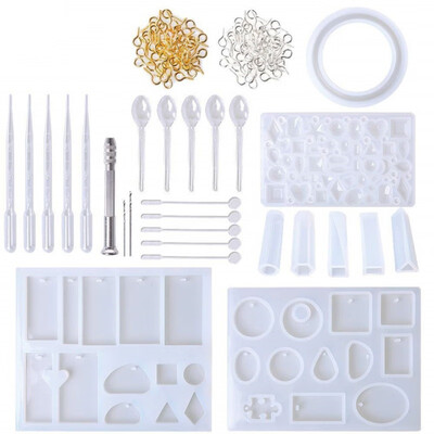 

62 Pcs DIY Bracelet Pendant Candle Molds Silicone Resin Jewelry Molds Set DIY Making Tool Crafting Pendant Earrings