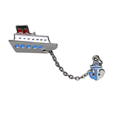 

Cartoon Cute Student Crepe Boat Shirt Planet Cloud Chain Brooch