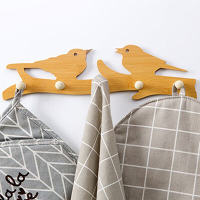

Gobestart Cute Wooden Wall-Mounted Sticky Hanging Storage Organizers Hanger Holder Hook