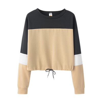 

Women Sweatshirt Fall 2019 Fashion Harajuku Stitching Hoodie Sweatshirt Ladies Long Sleeve Pullover Jumper Tops Sudadera Mujer