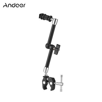 

Andoer 11" Stainless Steel Articulating Friction Arm with Adjustable Super Rod Clamp Pliers Clip for DSLR Camera RigMonitorLED L