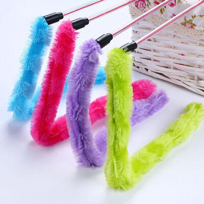 

Pet Cat Kitten Fun Adjustable Stretch Plush Stick Play Chasing Toy Fashion