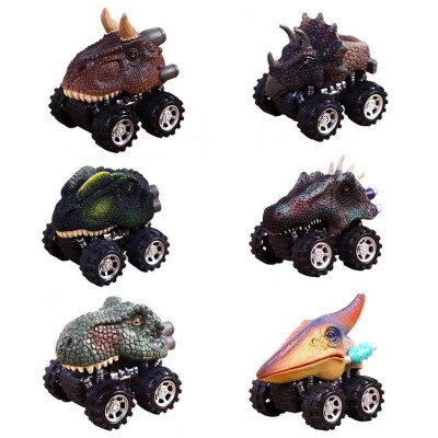 

YIWULA6PC Childrens Day Gift Toy Dinosaur Model Mini Toy Car Back Of The Car Gift