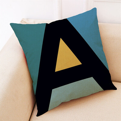 

Gobestart Letter Pattern Pillowcase Linen Sofa Cushion Cover Home Decoration Pillowcase