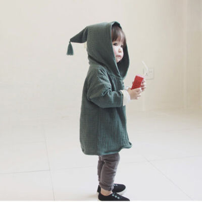 

Spring Baby Coat Jacket For Girls Cotton Tassel Hooded Boys Full Sleeve Toddler Outerwear Thin Children Summer Outwear
