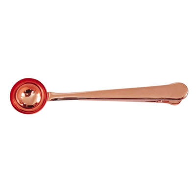 

1 pcs Multifunctional Stainless Steel Coffee Measuring Scoop With Bag Clip Sealing Rose Gold Home Kitchen Dining Coffee Scoops