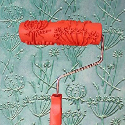 

Flowers Pattern Paint Rubber Roller for Home Shop Wall Creative Decoration