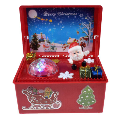 

Siaonvr Christmas Supplies Christmas Girls Musical Box with LED Red Design Santa Claus