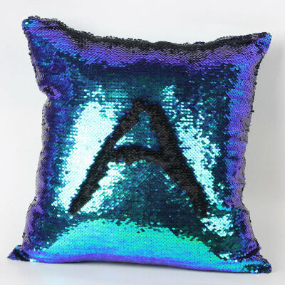 

Pattern DIY Color Patchwork Glitter Sequins Throw Pillow Case Cafe Home Square Cushion Covers