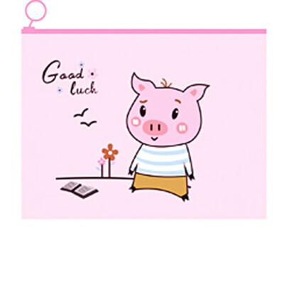 

Cute Pink Pig Pencil Case Transparent Pencil Case Creative Stationery School Supplies Ring Zipper Pouch Girls Gift