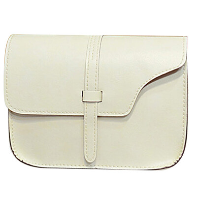 

Lady Retro Solid Color Adjustable Strap Flap Faux Leather Crossbody Shoulder Bag