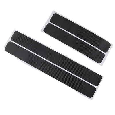 

4PCS 4D Car Door Sill Anti Scratch Protective Pedal Protect Black Carbon Fiber Stickers Vehicle Accessory