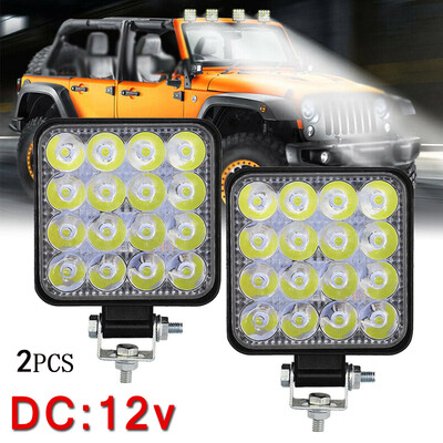 

4Pack 48W 16LED Work Light Flood Beam Bar Car SUV ATV Off-Road Driving Fog Lamps