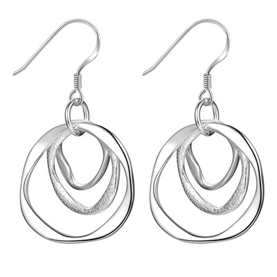 

Vintage Earrings Wedding Brand Resin Big Statement Earring Silver Plated Face Drop Dangling Crystal Hook Earrings Jewelry Gifts