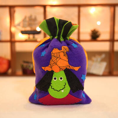 

Napped Fabric Cloth Drawstring Candy Bags Trick-or-treaters Ornament Bags for Halloween Festival