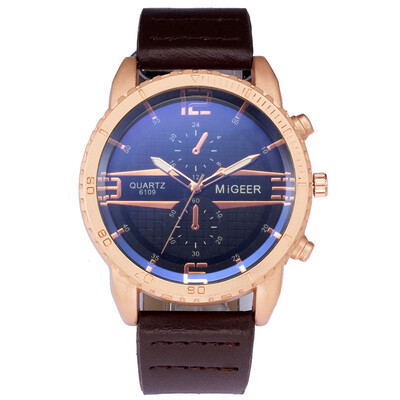 

〖Follure〗MIGEER High-End Fashion Mens Stainless Steel Watch Analog Alloy Quartz Watch