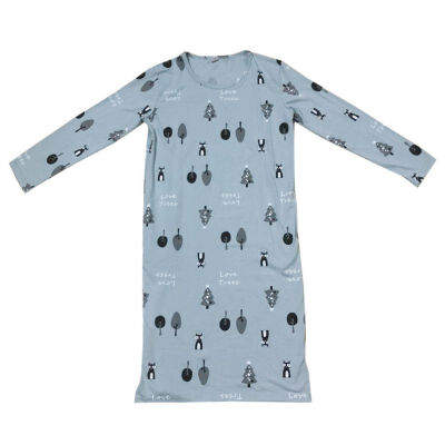 

Women Sexy Cute Pajamas Ladies Cotton Round Neck Long Sleeve Nightdress Lingerie Cartoon Print Home Clothing