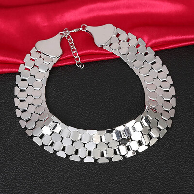 

Hot New Bijoux Gothic V Buckle Alloy Collar Necklace Maxi Statement Chokers Necklace For Women Jewelry