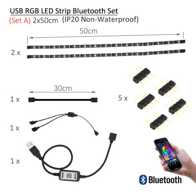 

USB LED Strip Bluetooth 5V Tira LED RGB Tape SMD 5050 Flexible Ribbon Ambilight TV Light Backlight for Computer Bias Lighting