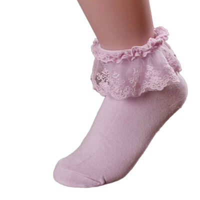 

New Women Lady Ankle Fancy Retro Lace Solid Color Ruffle Frilly Short Socks
