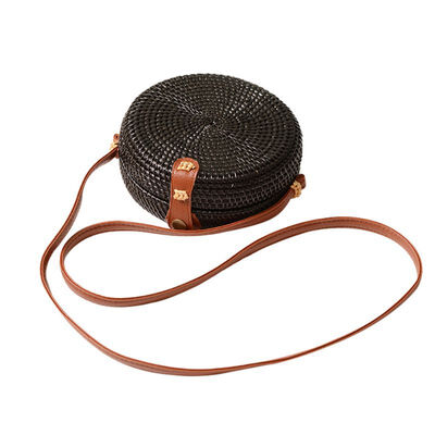 

Multi-purpose Boho Rattan Women Crossbody Bag With Adjustable Genuine Strap Storage Bags Makeup Organizer Toto Handbags