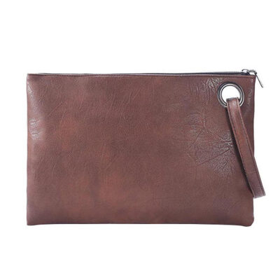 

Women Faux Leather Solid Color Clutch Envelope Bag Large Capacity Handbag Gift