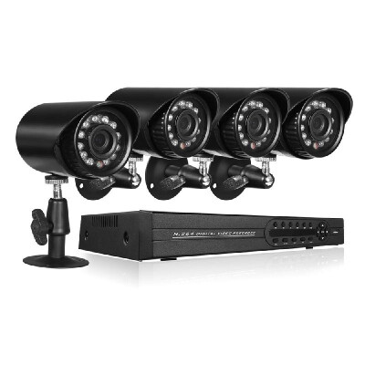 

4CH 1080P Hybrid NVR AHD TVI CVI DVR 5-in-1 Digital Video Recorder 41080P OutdoorIndoor Infrared Bullet Camera 460ft Cable