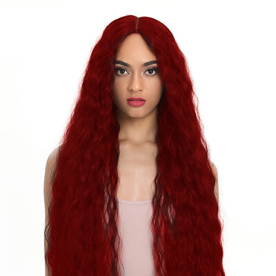 

Womens Fashion Curly Wavy Long Hair Wig Black Wig Winered Wig Cosplay Wig Brown Wavy Wig