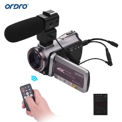 

ORDRO HDV-AZ50 Portable Real 4K UHD 30FPS WiFi Digital Video Camera Camcorder 31 Inch IPS Touchscreen 64X Digital Zoom IR Night V