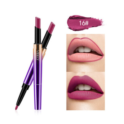 

Semi-Matte 10 Color Double-end Lipstick Pencil Waterproof Long Lasting Red Lip Stick Matte Liner Pen Lipstick Lipliner Makeup