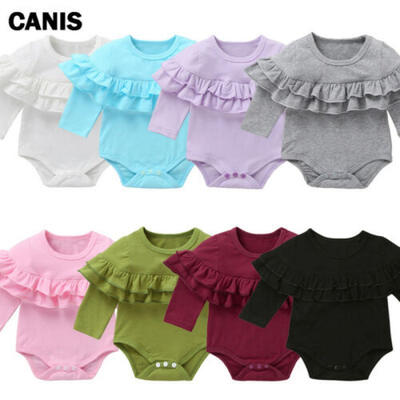 

Fashion Newborn Infant Baby Girls Solid Romper Jumpsuit Bodysuit Outfits Clothes