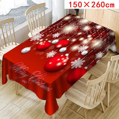 

Toponeto Christmas Tablecloth Print Rectangle Table Cover Holiday Party Home Decor