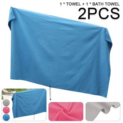 

2 PCS Microfiber Travel Towel Soft Skin Quick Dry Super Absorbent Perfect Beach Towel for Gym Swimming Yoga Travel